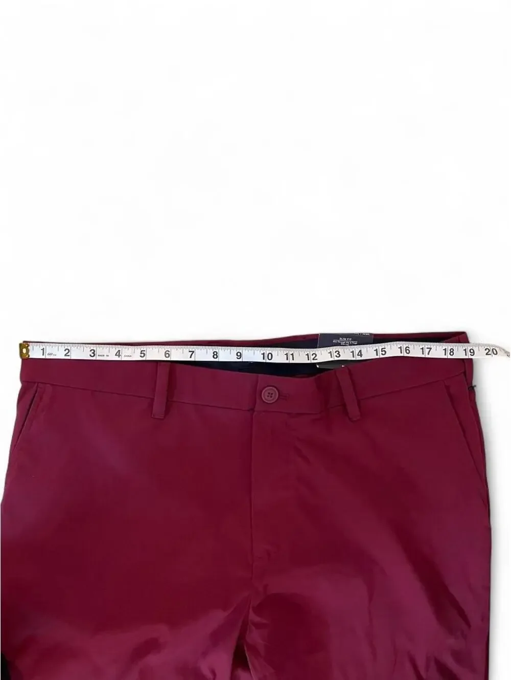 Tommy Hilfiger Burgundy Slim Fit Flat Front Dress Pants Nylon Men’s 38x32